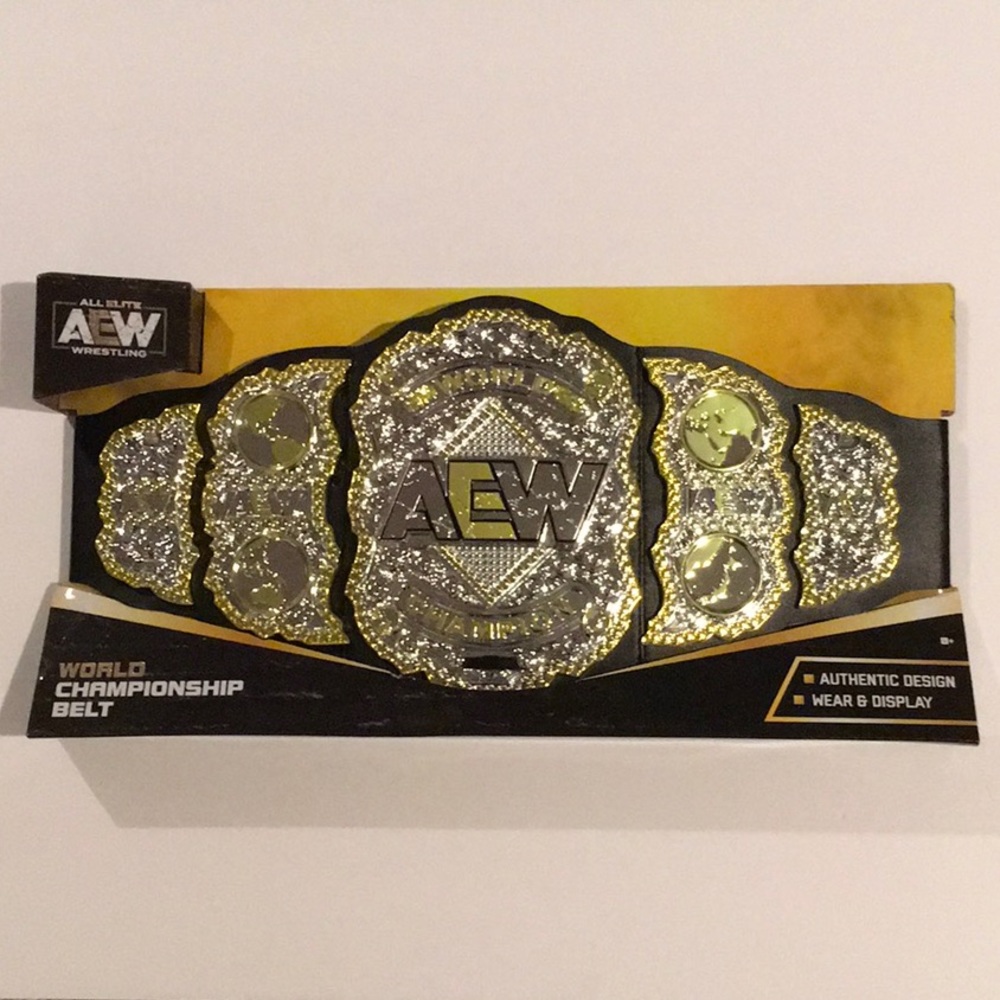 AEW (All Elite Wrestling) World Championship Toy Belt.